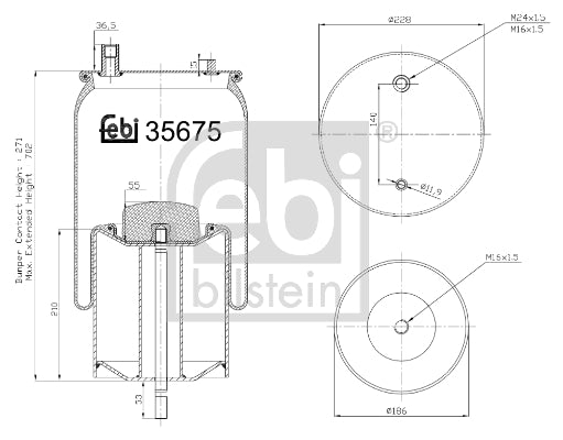Burduf, suspensie pneumatica 35675 FEBI BILSTEIN