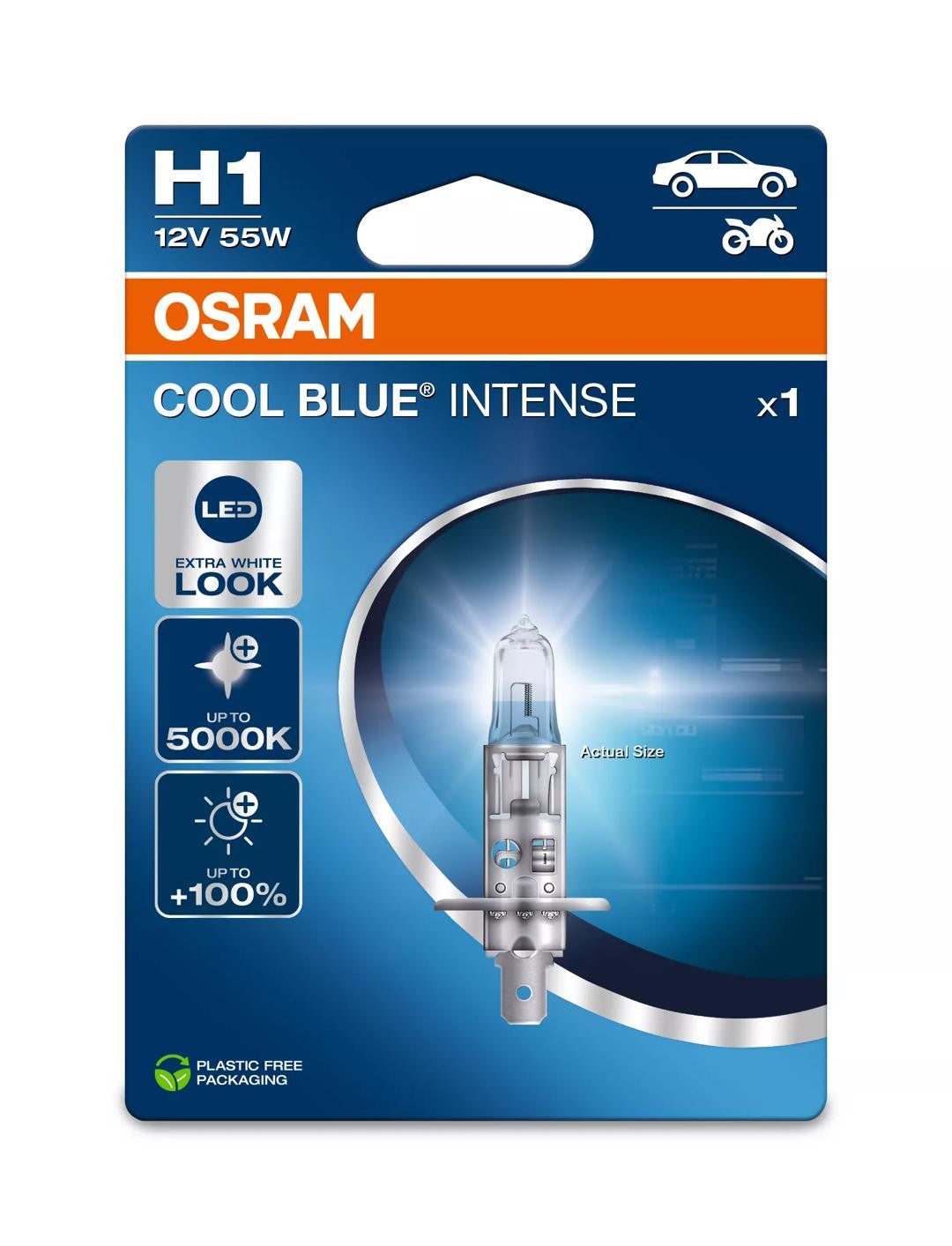 Bec Halogen Osram Cool Blue Intense Next Generation H1 | 12V - P14.5s - 12618117