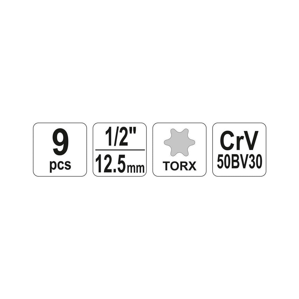 Yato - Set 9 chei tubulare E10-E24 CRV - YT0521