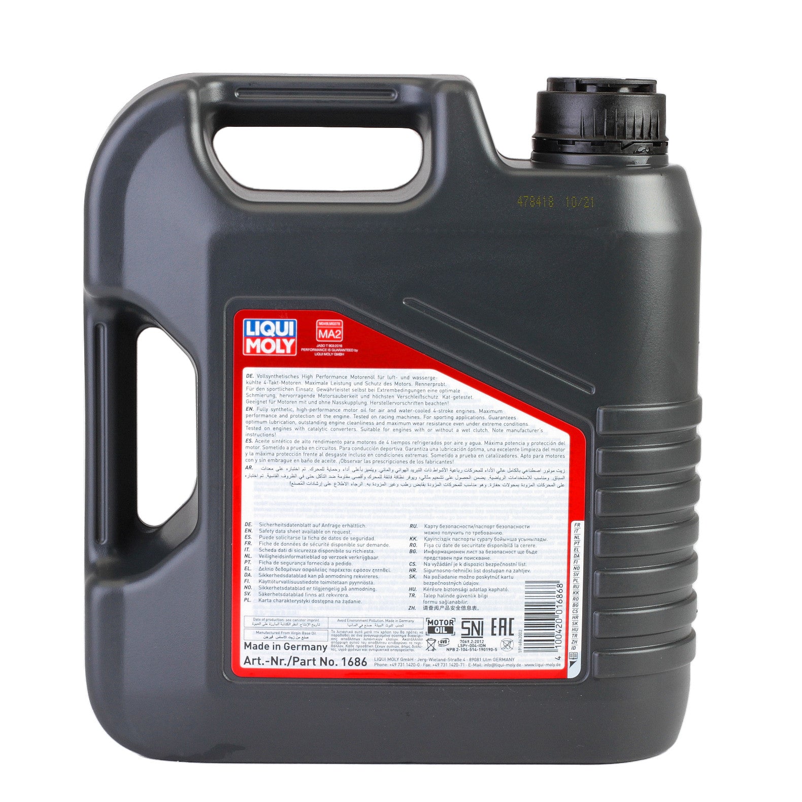 Ulei moto Liqui Moly Racing 4T 10W50 4L - 11418535
