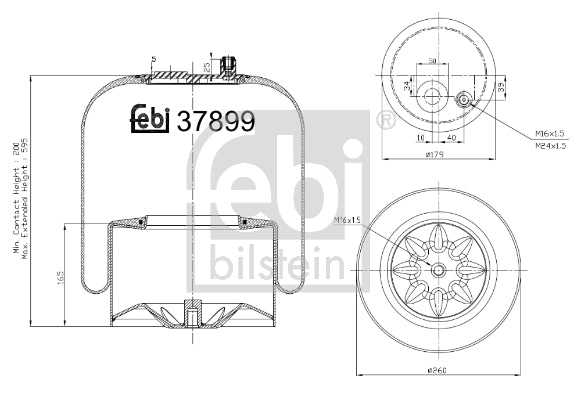 Burduf, suspensie pneumatica 37899 FEBI BILSTEIN