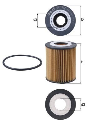 Filtru ulei OX 1237D MAHLE