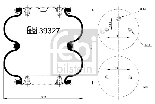 Burduf suspensie pneumatica FEBI BILSTEIN 39327