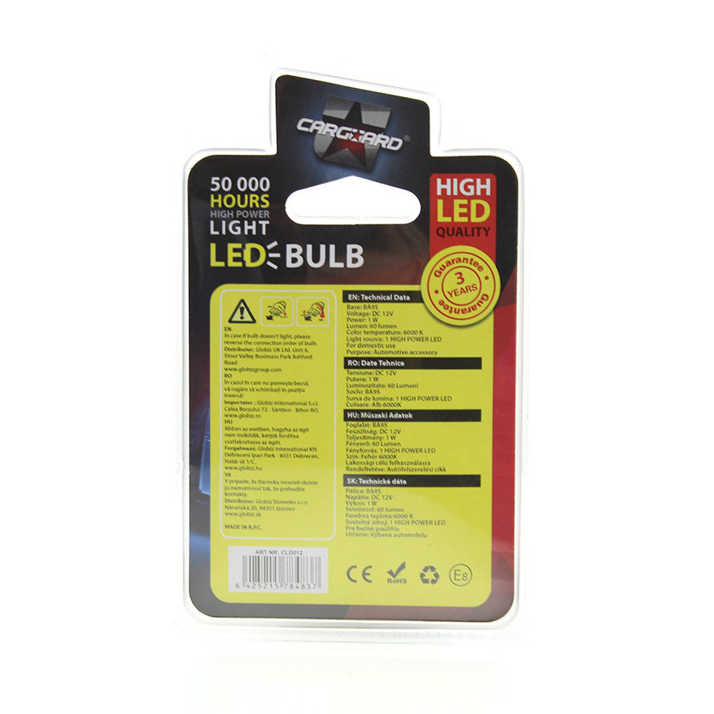 Bec interior MTR 12V 1W Set 2 buc Carguard - CLD012