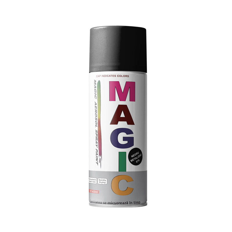 Magic - Vopsea spray Negru Metalizat 676 400 ml - 12-166-109