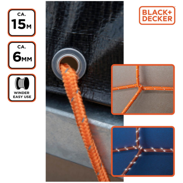 Sfoara cargo Polipropilen 6MMX20M Black+Decker - 53716