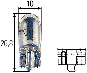 Bec Hella W3W 12V 3W W2,1x9,5 d - 8GP003594141