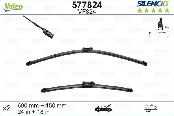 Set stergator Valeo Silencio Flat - 11180705