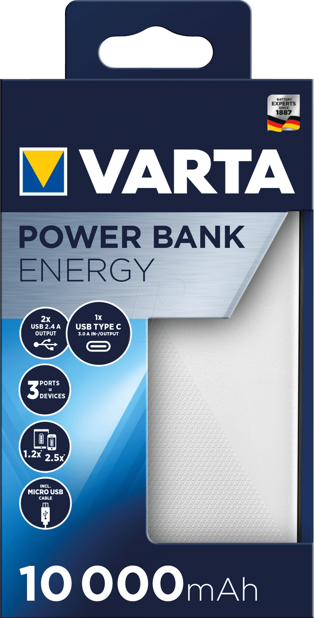 Acumulator portabil Varta Power Bank Energy 10000 mAh 57976 - 57976101111