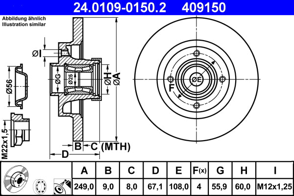 Disc frana 24.0109-0150.2 ATE