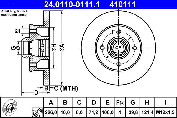 Disc frana 24.0110-0111.1 ATE