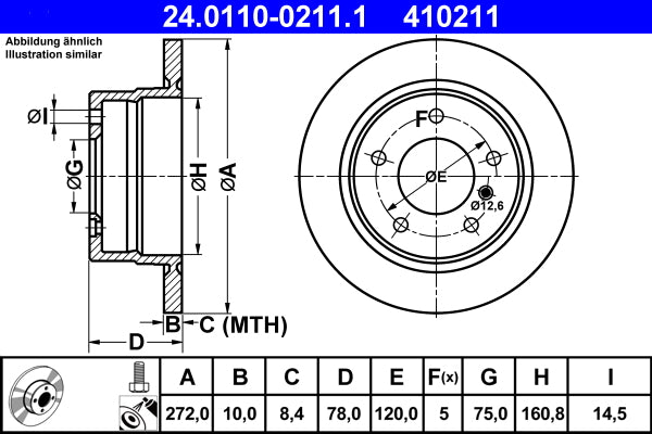 Disc frana 24.0110-0211.1 ATE