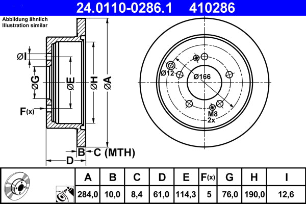 Disc frana 24.0110-0286.1 ATE