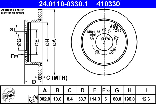 Disc frana 24.0110-0330.1 ATE