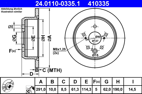Disc frana 24.0110-0335.1 ATE