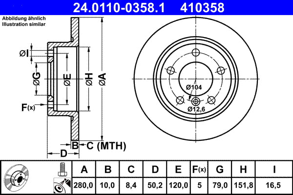 Disc frana 24.0110-0358.1 ATE