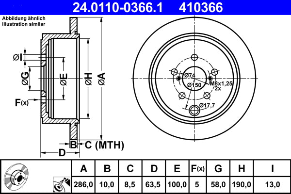 Disc frana 24.0110-0366.1 ATE