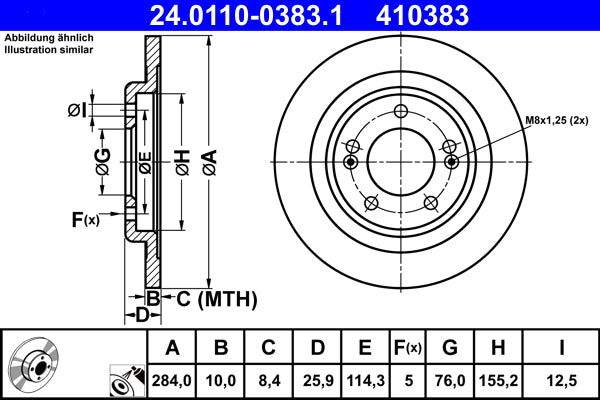 Disc frana 24.0110-0383.1 ATE
