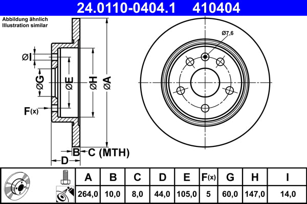 Disc frana 24.0110-0404.1 ATE