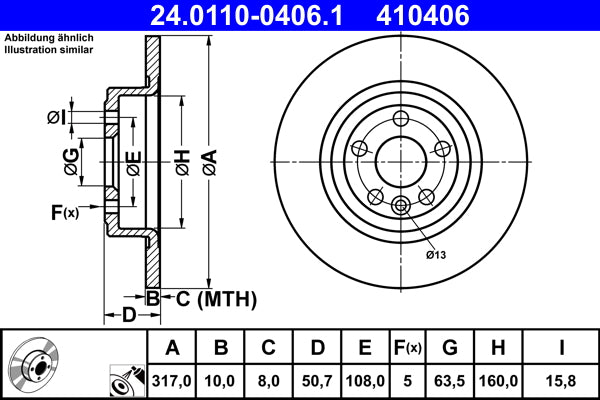 Disc frana 24.0110-0406.1 ATE
