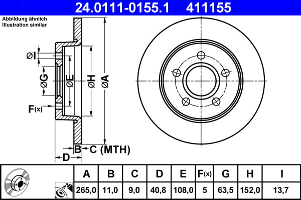 Disc frana 24.0111-0155.1 ATE