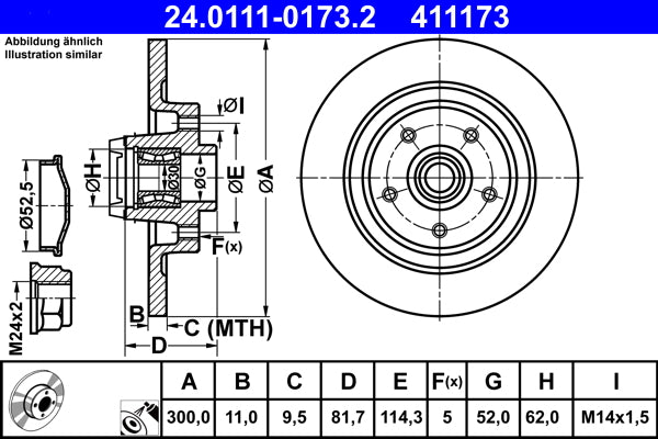 Disc frana 24.0111-0173.2 ATE