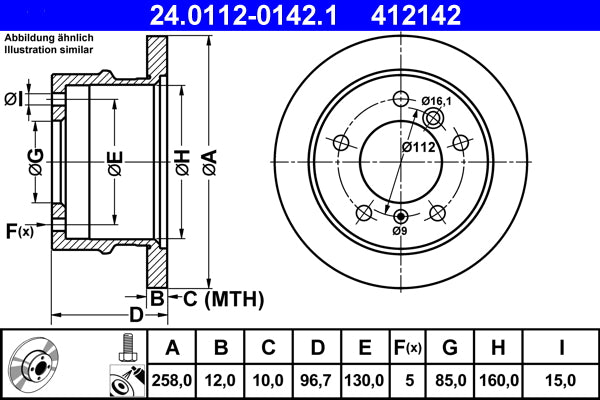 Disc frana 24.0112-0142.1 ATE