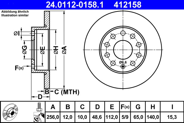 Disc frana 24.0112-0158.1 ATE