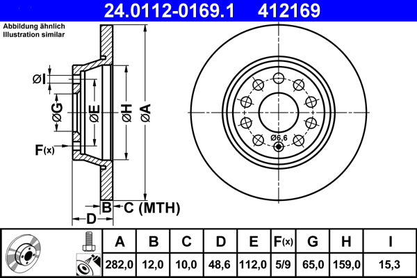 Disc frana ATE 24.0112-0169.1