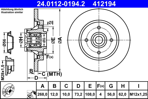 Disc frana 24.0112-0194.2 ATE