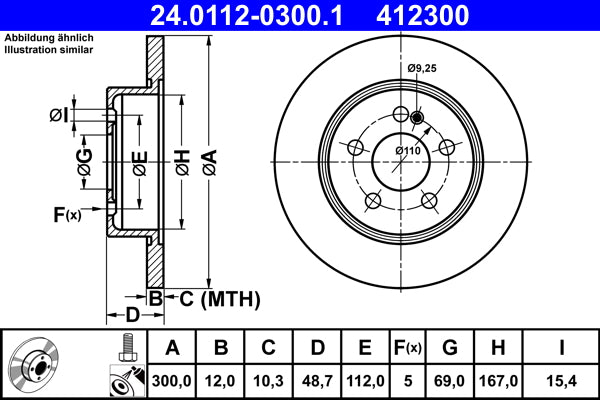 Disc frana ATE 24.0112-0300.1