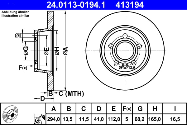 Disc frana 24.0113-0194.1 ATE