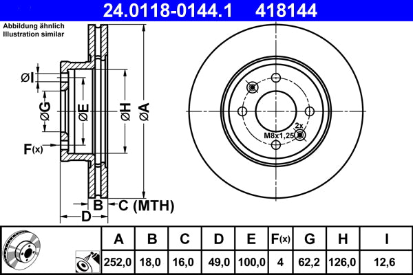 Disc frana 24.0118-0144.1 ATE