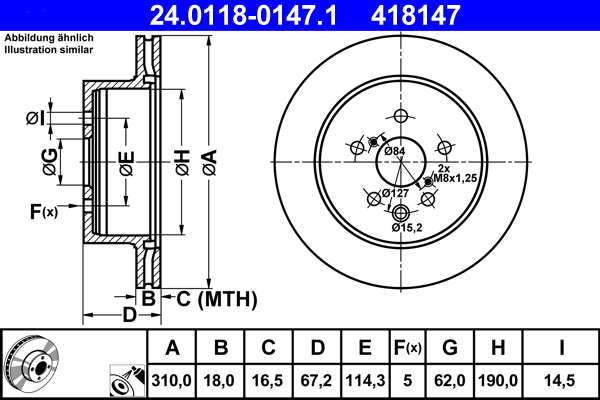 Disc frana 24.0118-0147.1 ATE