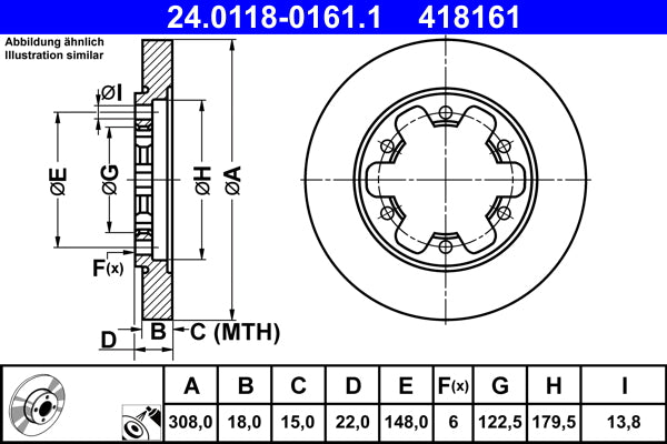 Disc frana 24.0118-0161.1 ATE