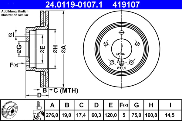 Disc frana 24.0119-0107.1 ATE