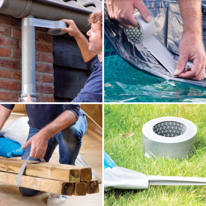 BISON Power Repair bandă adezivă armată cu material - gri - 10 m Carguard - B12507