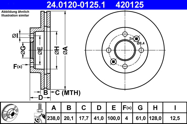 Disc frana 24.0120-0125.1 ATE