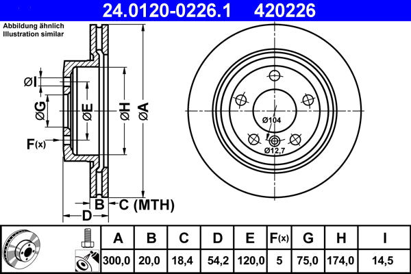 Disc frana 24.0120-0226.1 ATE