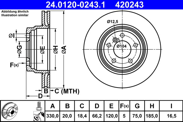 Disc frana 24.0120-0243.1 ATE