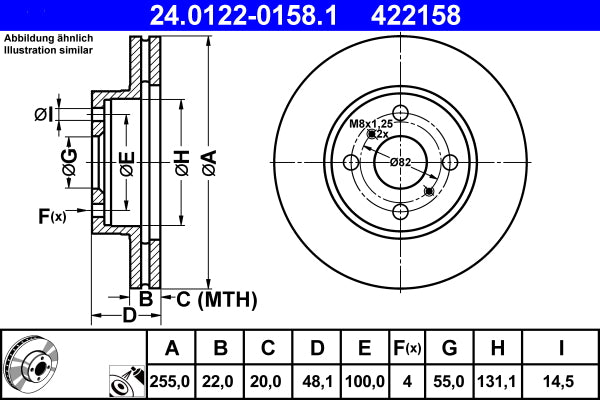Disc frana 24.0122-0158.1 ATE