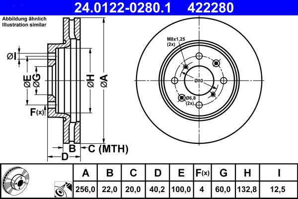 Disc frana 24.0122-0280.1 ATE