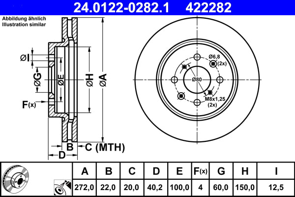 Disc frana 24.0122-0282.1 ATE