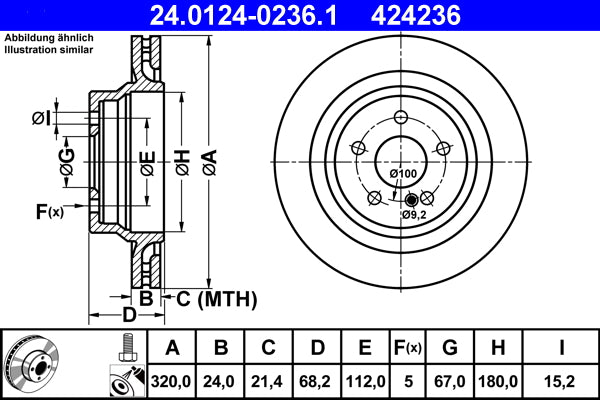 Disc frana 24.0124-0236.1 ATE