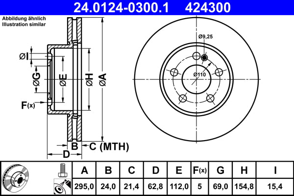 Disc frana 24.0124-0300.1 ATE