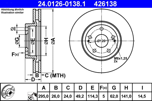 Disc frana 24.0126-0138.1 ATE