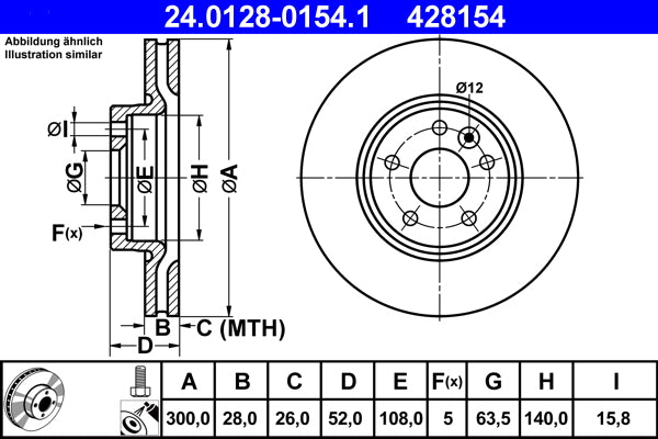 Disc frana ATE 24.0128-0154.1