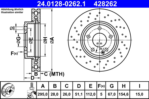 Disc frana 24.0128-0262.1 ATE