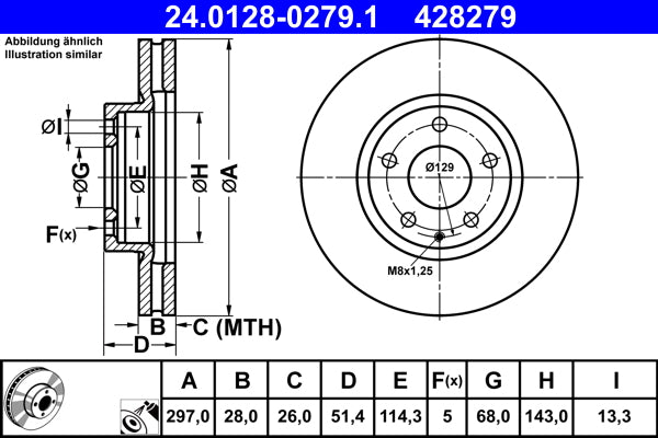 Disc frana 24.0128-0279.1 ATE