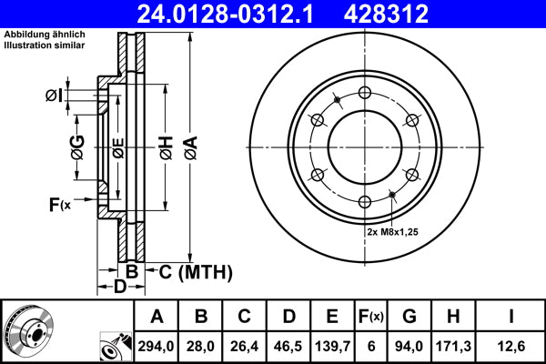 Disc frana 24.0128-0312.1 ATE